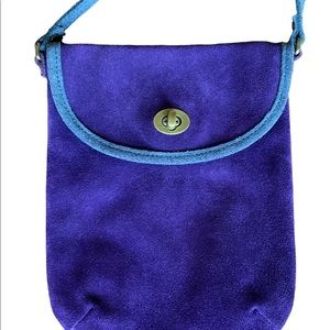 Eddie Bauer Purple Suede Small Crossbody Travel Shoulder Bag